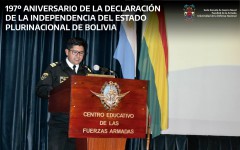 Ceremonia conmemorativa por el 197º Aniversario de la declaración de la Independencia del Estado Plurinacional de Bolivia